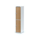 Šatní skříňka s úložnými boxy, 2 boxy 400 mm, laminované dveře buk, cylindrický zámek