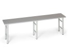 Šatníková lavička, sedák - lamino, nohy sivé, 2000 mm