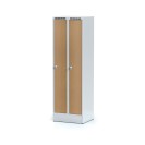 Šatníková skrinka na sokli, 2-dverová, laminované dvere buk, cylindrický zámok