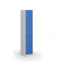 Schließfach mit Aufbewahrungsboxen, 5 Boxen, 1850 x 300 x 500 mm, Zylinderschloss, blaue Tür