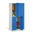 Schließfach mit Aufbewahrungsboxen, 6 Boxen, 1850 x 900 x 500 mm, Drehverschluss, blaue Tür