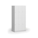 Schließfach mit Aufbewahrungsboxen, 6 Boxen, 1850 x 900 x 500 mm, Zylinderschloss, laminierte Tür, weiß