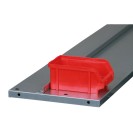 Schrank mit Sichtlagerkästen BASIC - 1150 x 400 x 920 mm, 30xB/4xC, grau/graue Tür