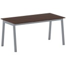 Schreibtisch, Mehrzwecktisch PRIMO BASIC, 1600 x 800 mm, graues Fußgestell, Nussbaum