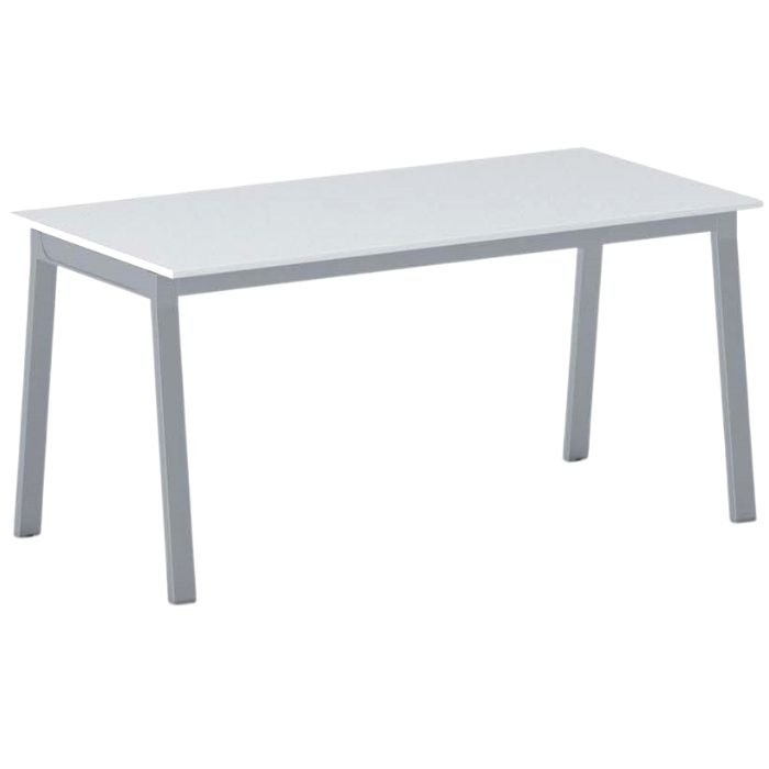 Schreibtisch, Mehrzwecktisch PRIMO BASIC, 1600 x 800 mm, graues Fußgestell, weiß