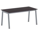 Schreibtisch, Mehrzwecktisch PRIMO BASIC, 1600 x 800 mm, graues Fußgestell, wenge