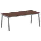 Schreibtisch, Mehrzwecktisch PRIMO BASIC, 2000 x 900 mm, graues Fußgestell, Kirschbaum