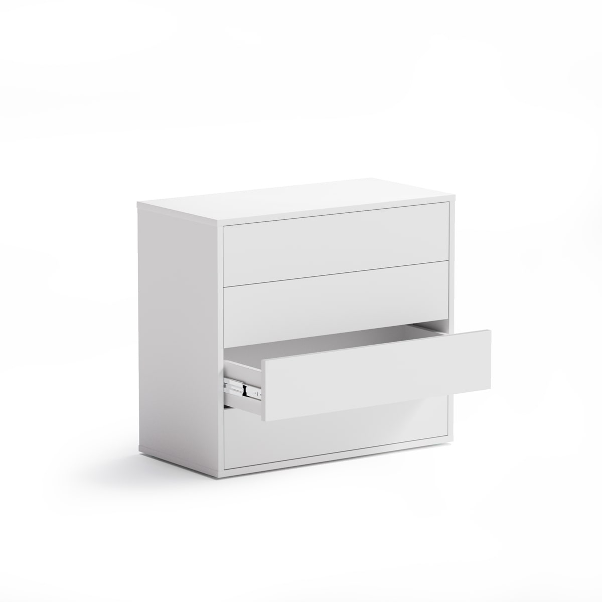 Schreibtisch-Unterschrank, Büro-Sideboard BLOCK White, 4 Schubladen