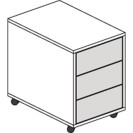 Schreibtischcontainer, Rollcontainer LAYERS, 3 Schubladen, 400 x 600 x 575 mm, weiß / grau