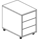 Schreibtischcontainer, Rollcontainer LAYERS, 3 Schubladen, 400 x 600 x 575 mm, weiß