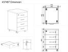 Schreibtischcontainer, Rollcontainer MIRELLI A+, 4 Schubladen, weiß / Eiche Sonoma