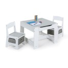 Set detského stola s 2 stoličkami MULTI, biela/sivá