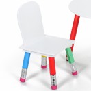 Set detského stola s 2 stoličkami PASTELL, biela/kombinácia farieb