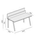 SINGLE LAYERS Schreibtisch mit Trennwänden, weiß / grau
