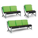 Sitzgarnitur JAZZY II, 2 Sitzflächen, grün/schwarz