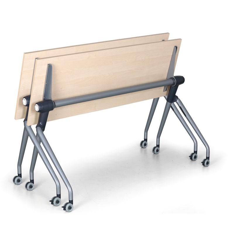 Skládací jednací stůl se sklopnou deskou TRAINING PLUS, 1450x450 mm, bříza