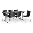 Skladací konferenčný stôl FOLD, 1800x800 mm, wenge + 6x stolička CAPRIO