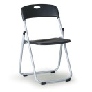 Skladacia stolička s kovovou lakovanou konštrukciou CLACK, čierna