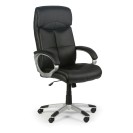 Skórzane krzesło biurowe FOSTER, czarne