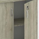 Skriňa policová 2-dverová MIRELLI A+, 800 x 400 x 1800 mm, biela/dub sonoma