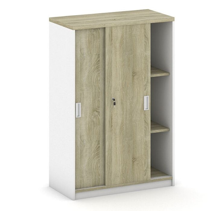 Skriňa zasúvacia MIRELLI A+, 800 x 400 x 1200 mm, biela/dub sonoma