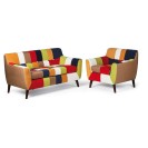 Sofa patchworkowa FIESTA, dwuosobowa