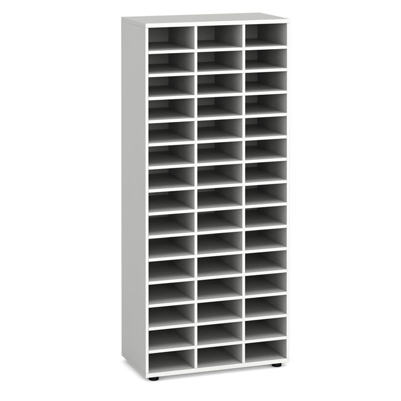 Sortierregal PRIMO KOMBI, 800 x 400 x 1865 mm, 45 Fächer, weiß / Graphit