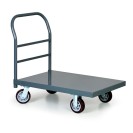 Stalowy wózek platformowy, 1220x760 mm, koła poliuretanowe, nośność 900 kg