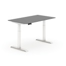 Stavitelný stůl elektrický, grafit 1400 x 800 mm, bílá podnož, 2 motory