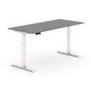 Stavitelný stůl elektrický, grafit 1800 x 800 mm, bílá podnož, 2 motory