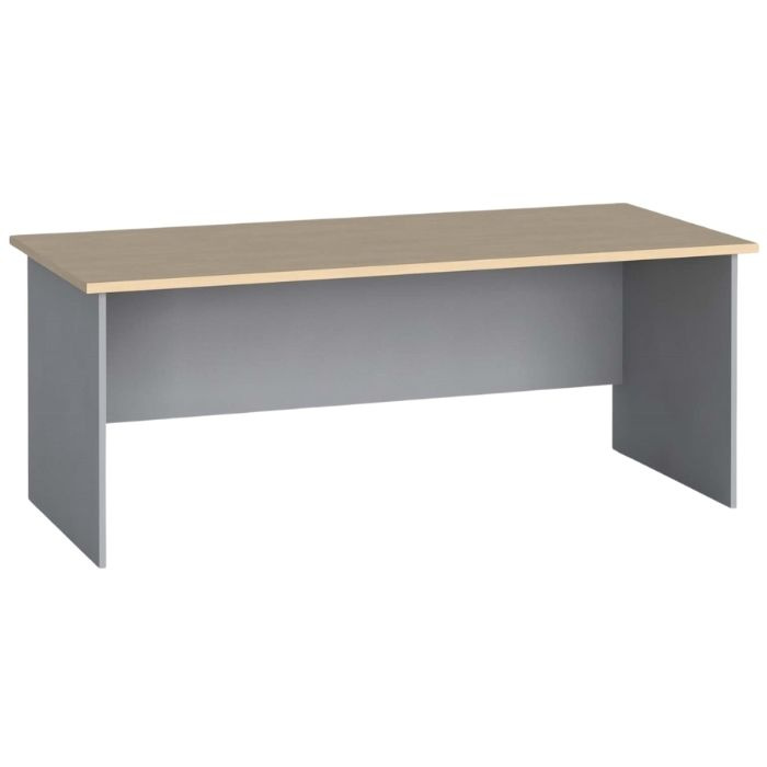 Stół biurowy PRIMO FLEXI, prosty 1800 x 800 mm, szary / brzoza