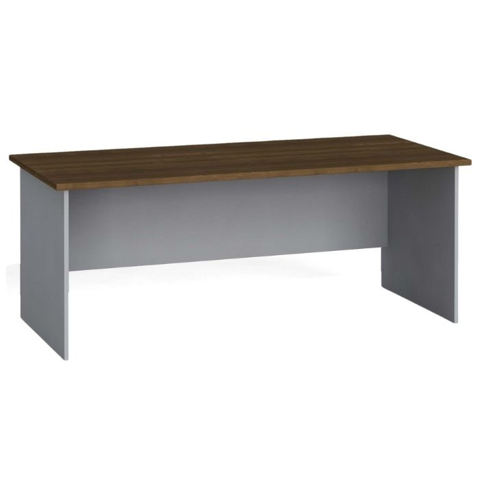 Stół biurowy PRIMO FLEXI, prosty 1800 x 800 mm, szary / orzech