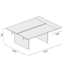 Stôl double SOLID + 1x prísed, 2100 x 1650 x 743 mm, dub prírodný