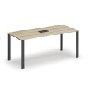 Stôl INFINITY 1800 x 900 x 750, dub prírodný + stolná zásuvka TYP V, čierna