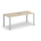 Stôl INFINITY 1800 x 900 x 750, dub prírodný + stolová zásuvka TYP V, strieborná