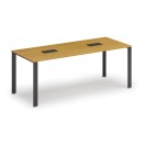 Stôl INFINITY 2000 x 900 x 750, buk + 2x stolná zásuvka TYP I, čierna