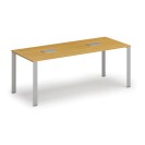 Stôl INFINITY 2000 x 900 x 750, buk + 2x stolná zásuvka TYP II, strieborná