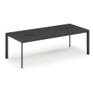 Stôl INVITATION 2400 x 1200 x 740, grafit + 2x stolná zásuvka TYP IV, čierna