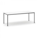 Stôl jedálenský, 2000 x 800 mm, doska biela, podnož tmavo sivá