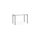 Stôl PRIMO SQUARE so sivostriebornou podnožou 1200 x 600 x 750 mm, biela
