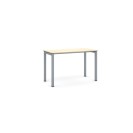 Stôl PRIMO SQUARE so sivostriebornou podnožou 1200 x 600 x 750 mm, breza