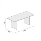 Stôl single SOLID, 1800 x 800 x 743 mm, biela