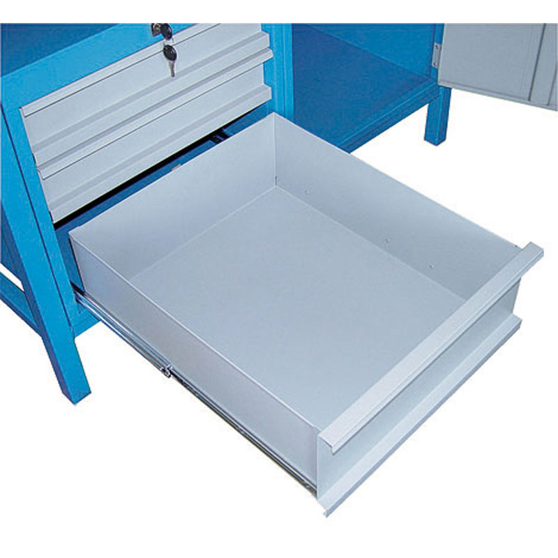 Stół warsztatowy GÜDE Basic, 3 szuflady, 1 szafka, 1190 x 600 x 850 mm, niebieski