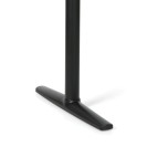 Stół z regulacją wysokości OBOL, elektryczny, 675-1325 mm, ergonomiczny lewy, blat 1800x1200 mm, zaokrąglona podstawa czarna, buk