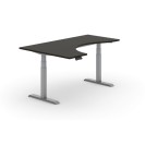 Stół z regulacją wysokości PRIMO ADAPT, elektryczny, 1800 x 1200 x 625-1275 mm, ergonomiczny lewy, wenge, szary stelaż