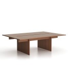 Stůl double SOLID + 2x přísed, 2400 x 1650 x 743 mm, ořech