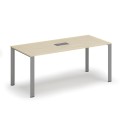 Stůl INFINITY 1800 x 900 x 750, bříza + stolní zásuvka TYP IV, stříbrná