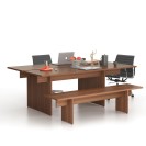 Stůl jednací SOLID + 1x přísed, 2100 x 1250 x 743 mm, ořech