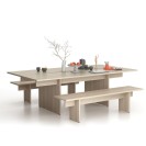 Stůl jednací SOLID + 2x přísed, 2400 x 1250 x 743 mm, dub přírodní