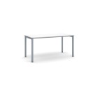 Stůl PRIMO SQUARE se šedostříbrnou podnoží 1600 x 800 x 750 mm, bílá